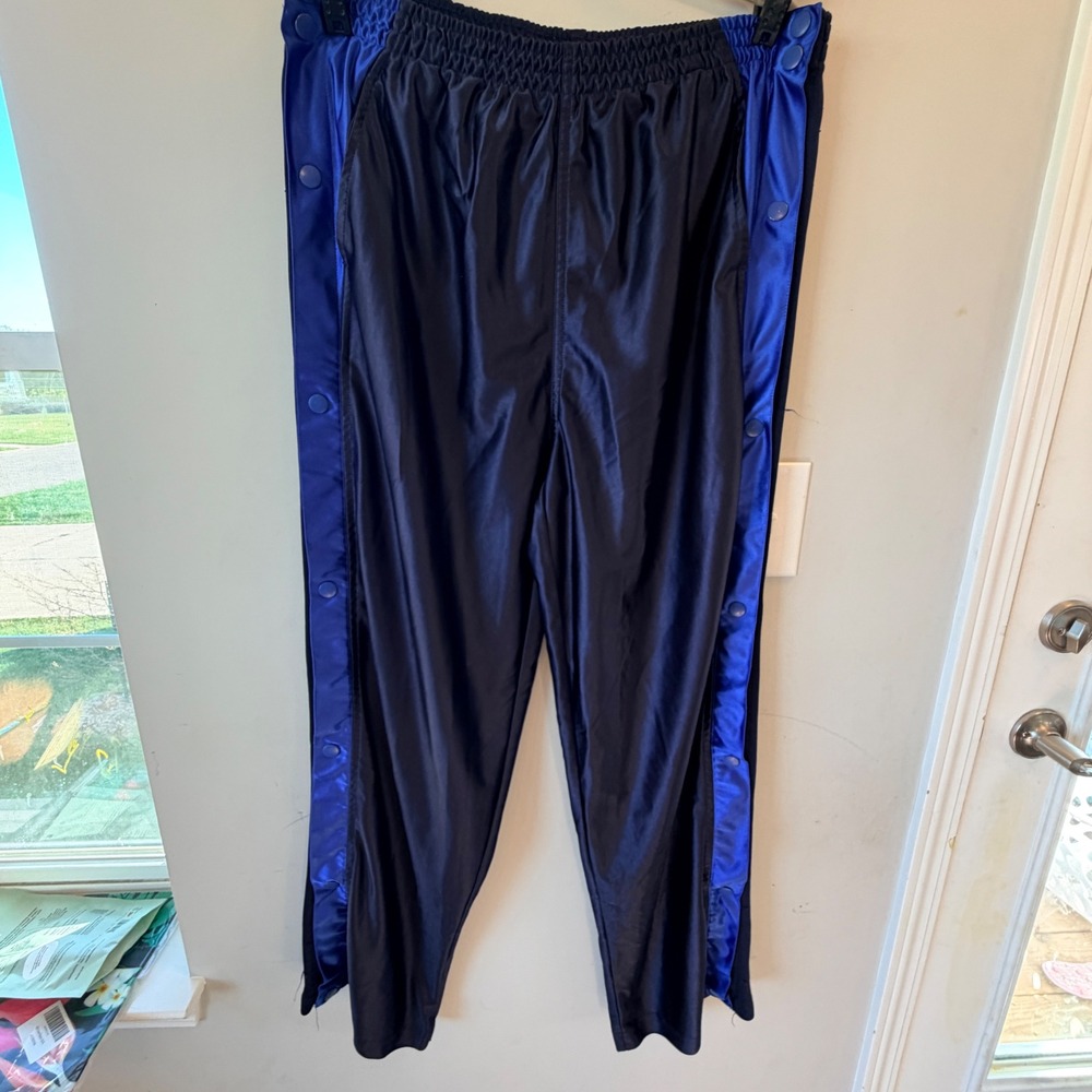 VTG ProSpirit Snap Away Track Pants Men L Navy Tearaway Athletic Streetwear